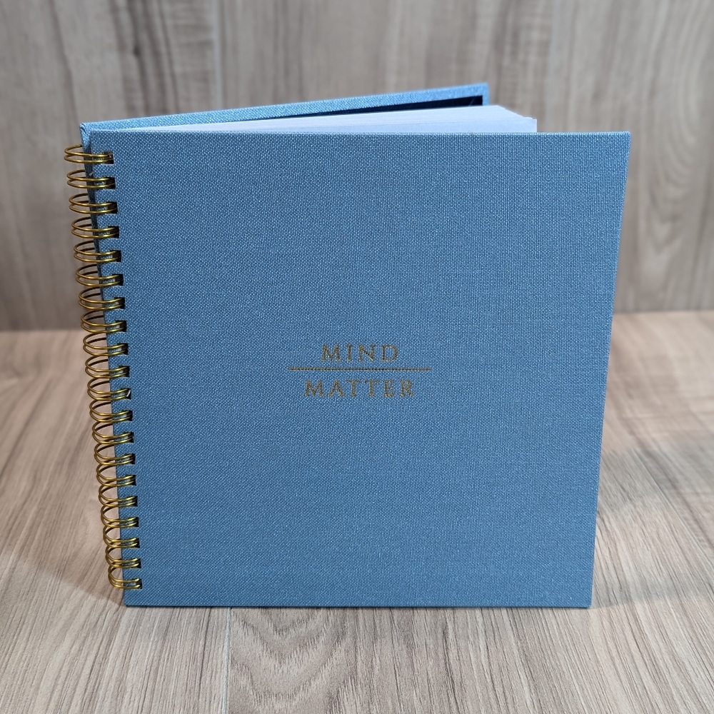 Mind Over Matter Goal Achievements-Action-Oriented Journal Blue Glitter Spiral
